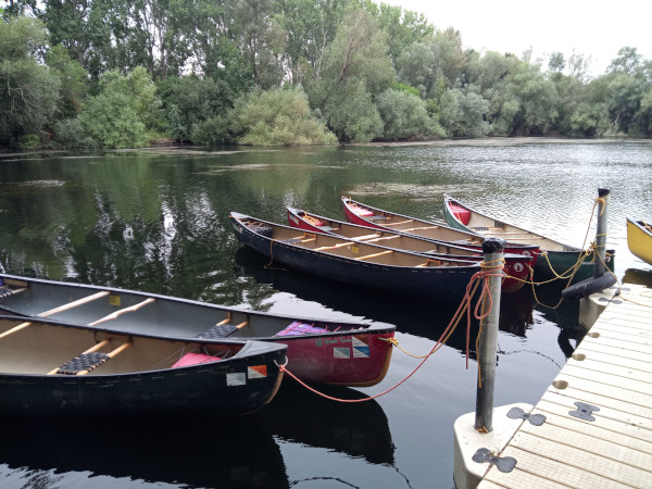 Canoes on lake Canoes on lake