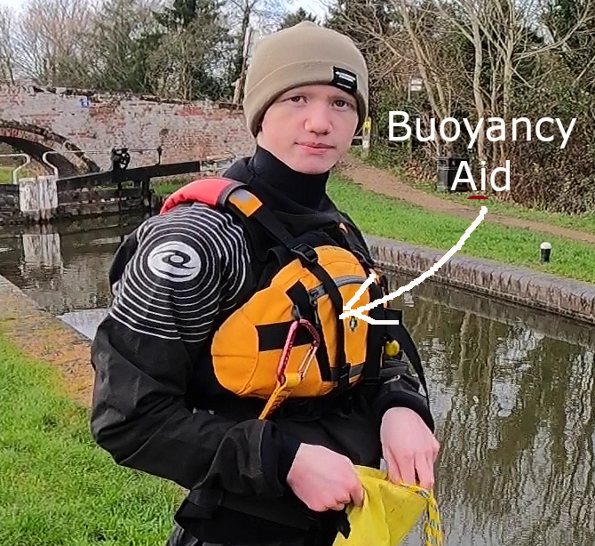 Ed with buoyancy aid